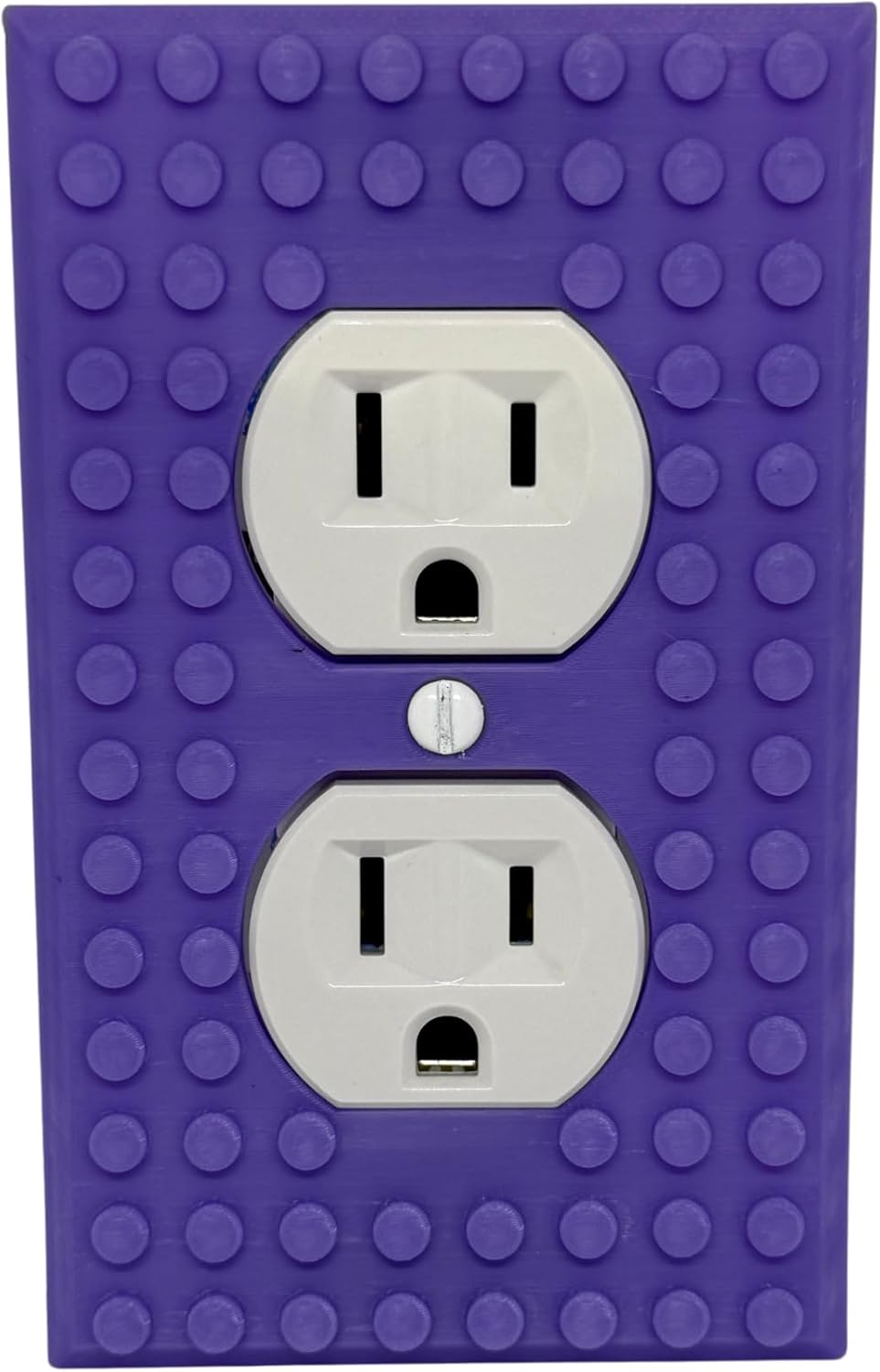 Brick Wall Plate, Electrical Outlet Cover for Kids Bedroom, Game Room, 1-Gang (Black)