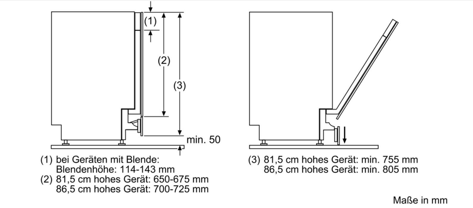 Bosch SMZ5003 Zubehör für Geschirrspülen, Klappscharnier für hohe Korpusmaße, Made in Germany