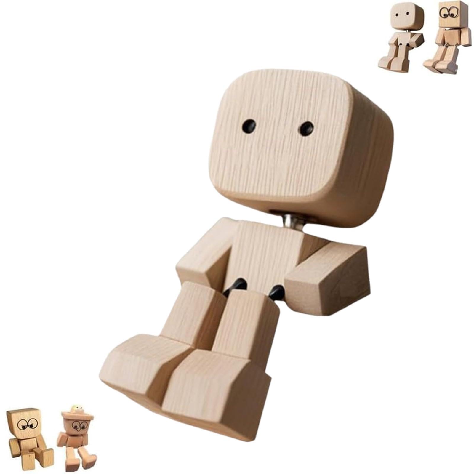 UOAESR Wobbling Wooden Dashboard Doll - Handcrafted Bobblehead Figurine for Car Dashboard | Magnetic Car Ornaments Action Figure, Decorative Gifts Suitable for Men/Women (A)