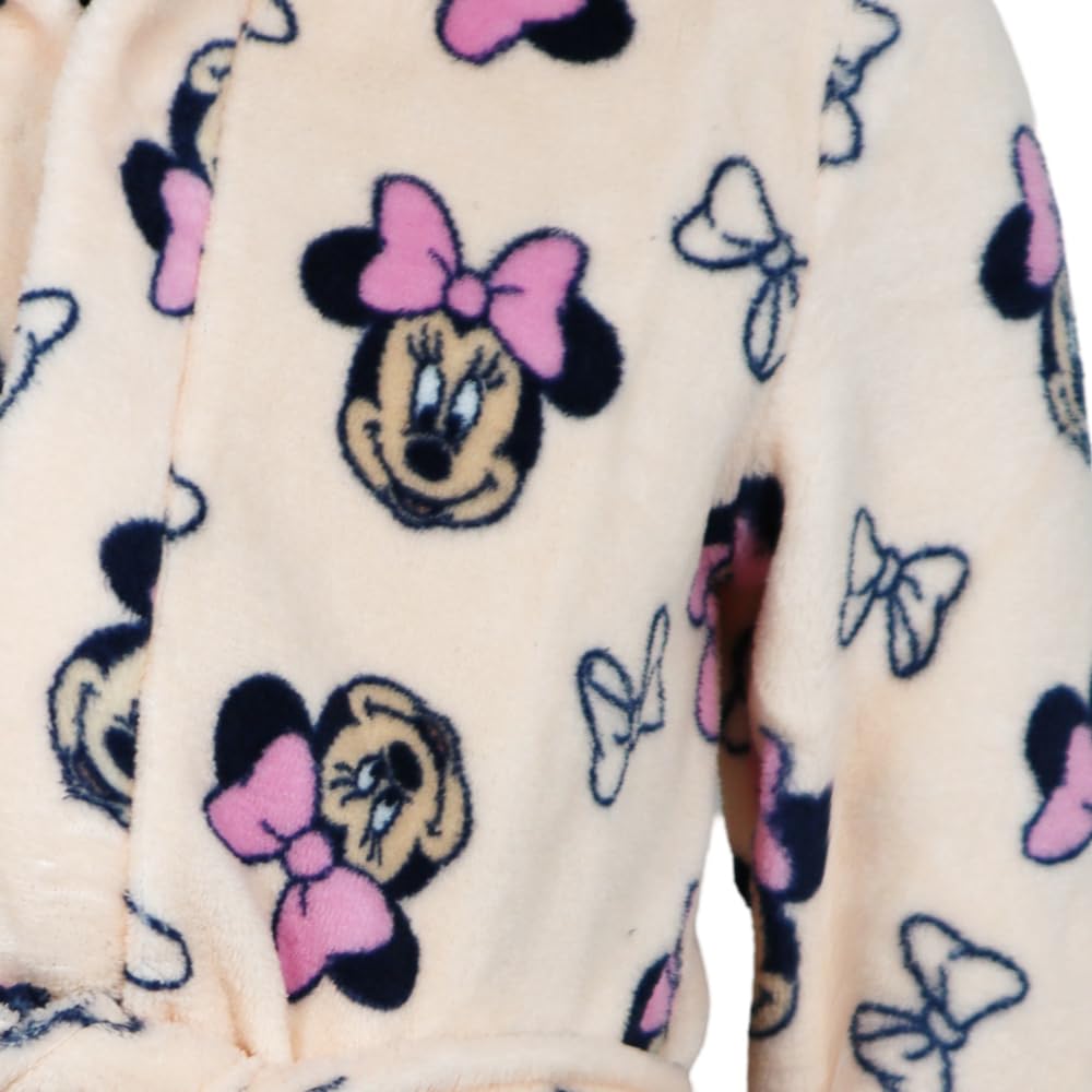 Disney Minnie Maus Kinder Mädchen Fleece Bademantel mit Kapuze Gr. 98-128 | Weicher Polyester