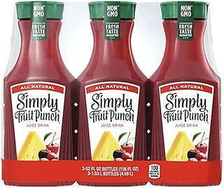 Fruit Punch Simply Pack of 3 bottles 52 Fl Oz (Total 156 Fl Oz)