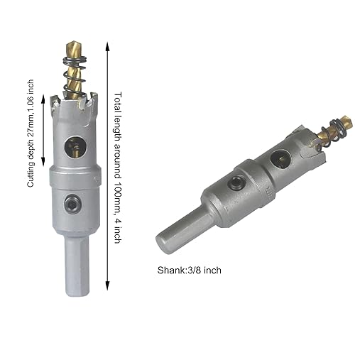 Miniatura 7 de Sierra perforadora de carburo para metal, acero inoxidable, chapa, hierro, cobre, latón, acero suave, cortador de agujeros de alta resistencia (1-14