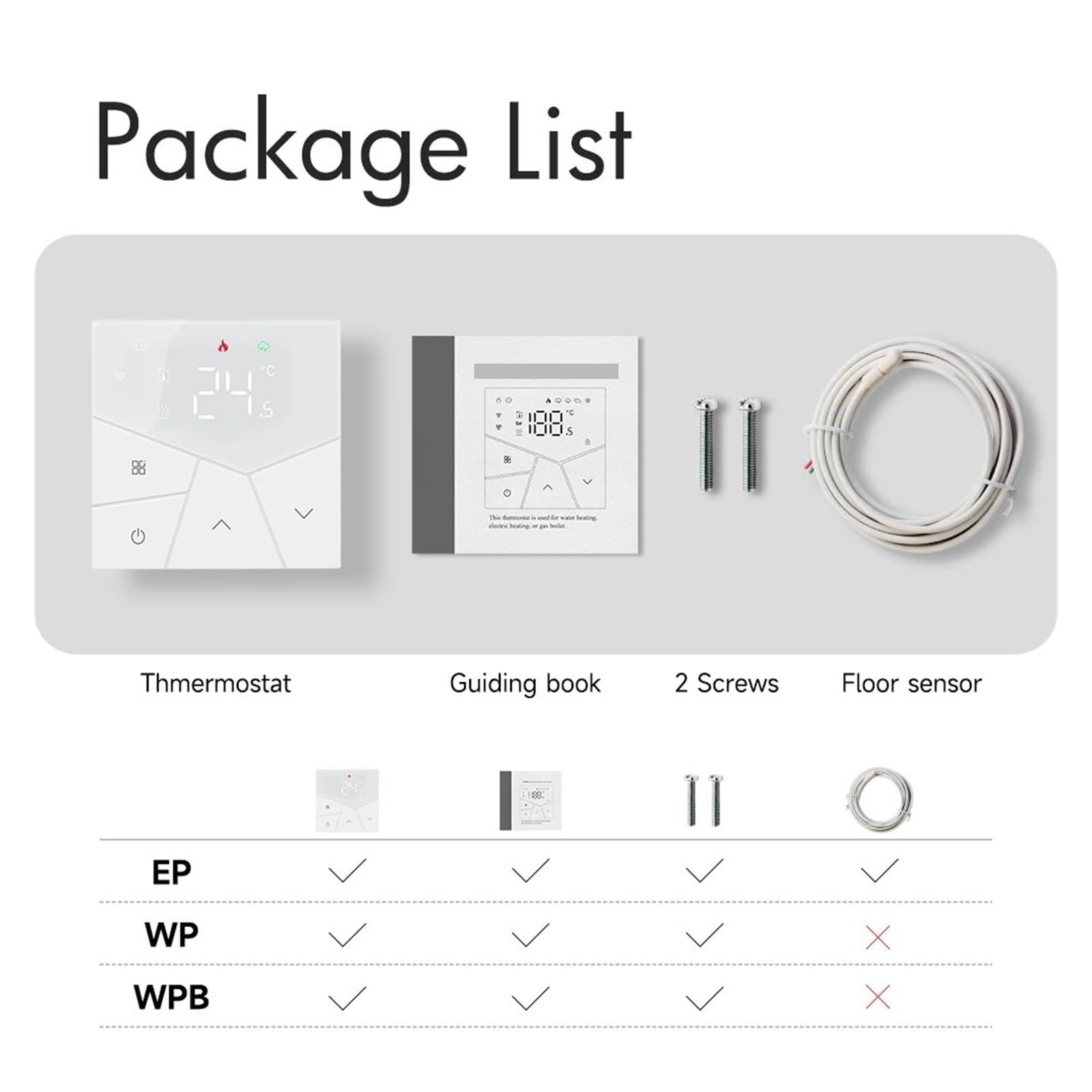 Inteligentny termostat, Termostat Tuya Smart Home Life regulator temperatury Ciepła podłoga Ogrzewanie elektryczne Kocioł gazowy podłogowy z czujnikiem(TGP55W,WP(5A))