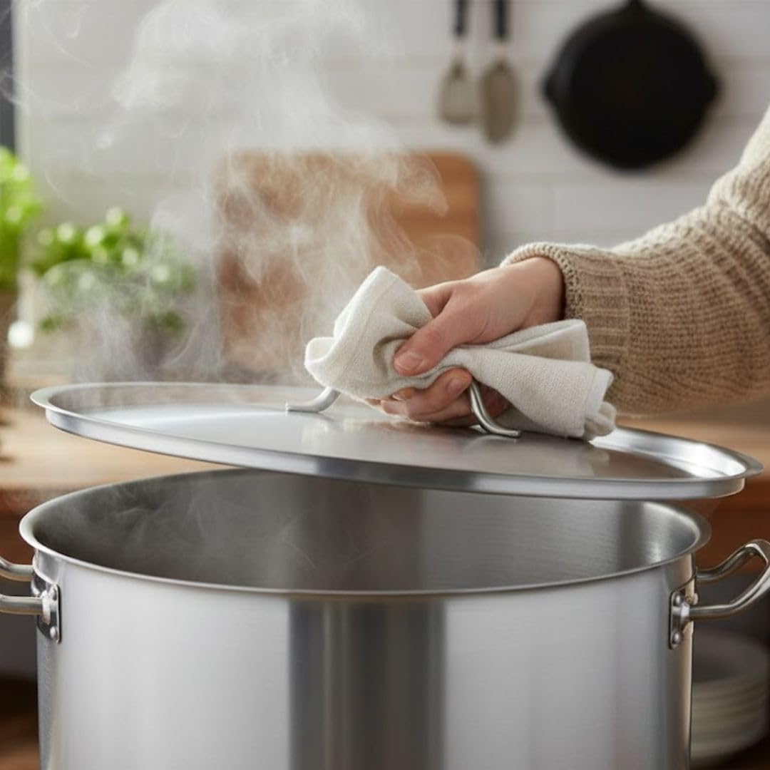 Soro Essentials- Stainless Steel Stock Pot Lid 19-11/16" Diameter x 1-19/64" Height- Fits 80 and 100 qt. Stock Pot Multipurpose Cooking Stock Pot Cover for Boiling Soup Stew Pot Lid Cookware