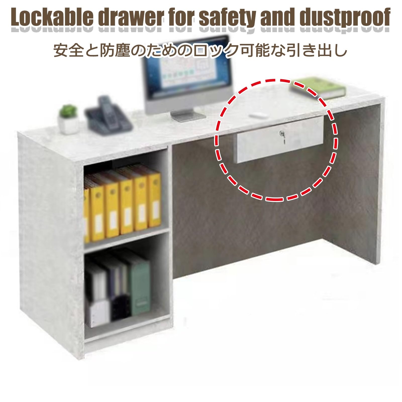 Comptoir Réception Design – Meuble Caisse 80-120 Cm Avec Rangement – Idéal Salon De Beauté, Boutique, Bureau
