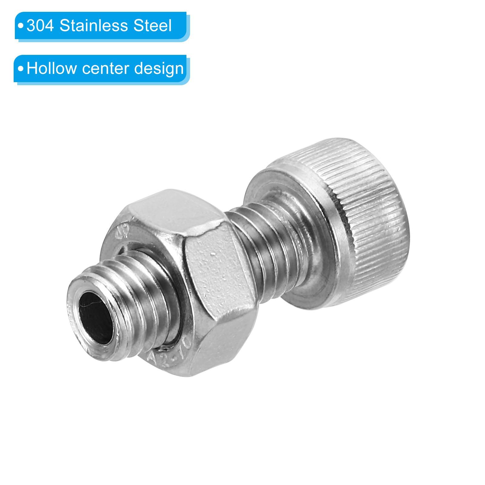 PATIKIL M10x25mm 304 Stainless Steel Hollow Bolt - Image 4