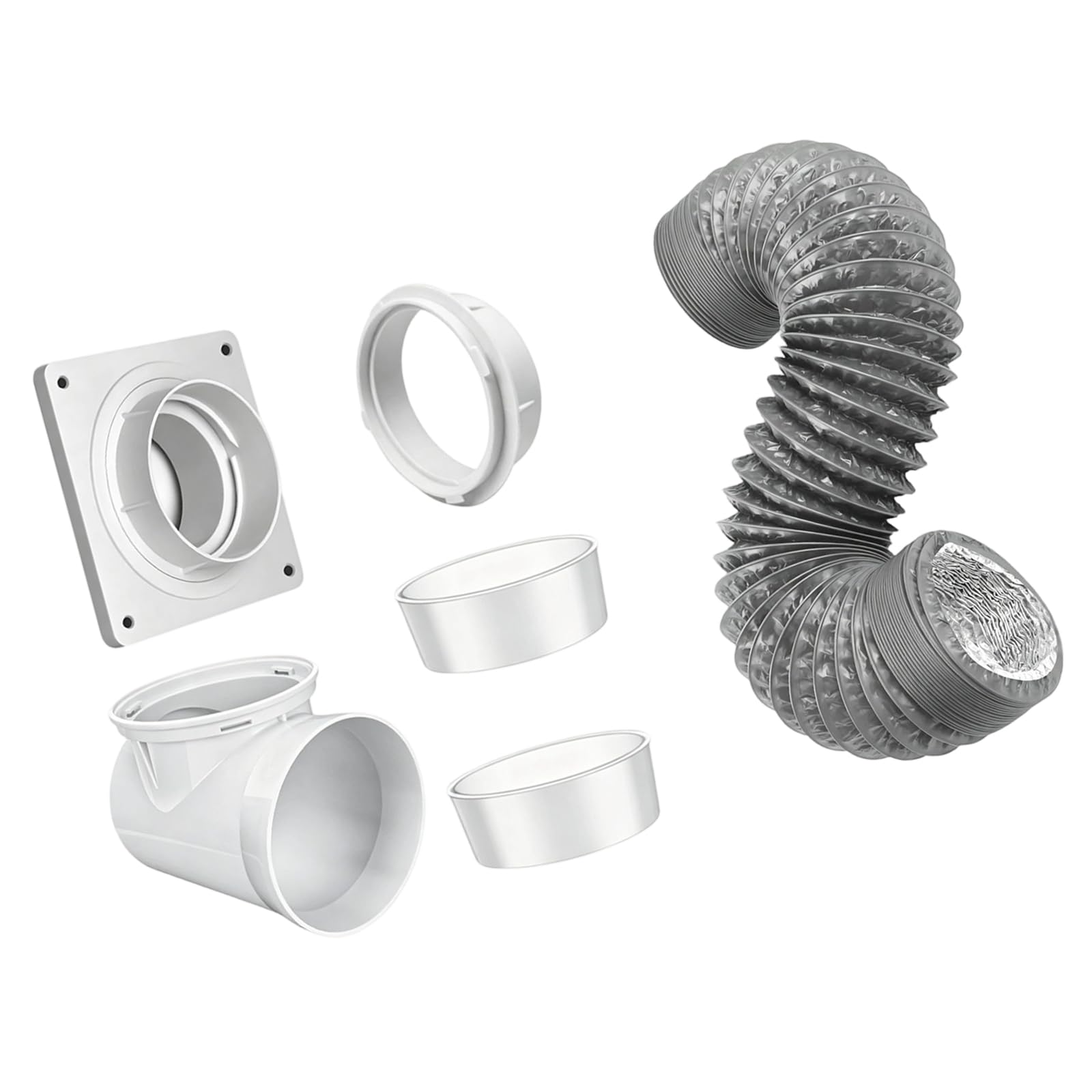 Kahdgss No. 11 Dryer Hose Set Features Long Wearing Elbow And 2.5M Ventilation Tube Easy Install Dryer Ventilation Set