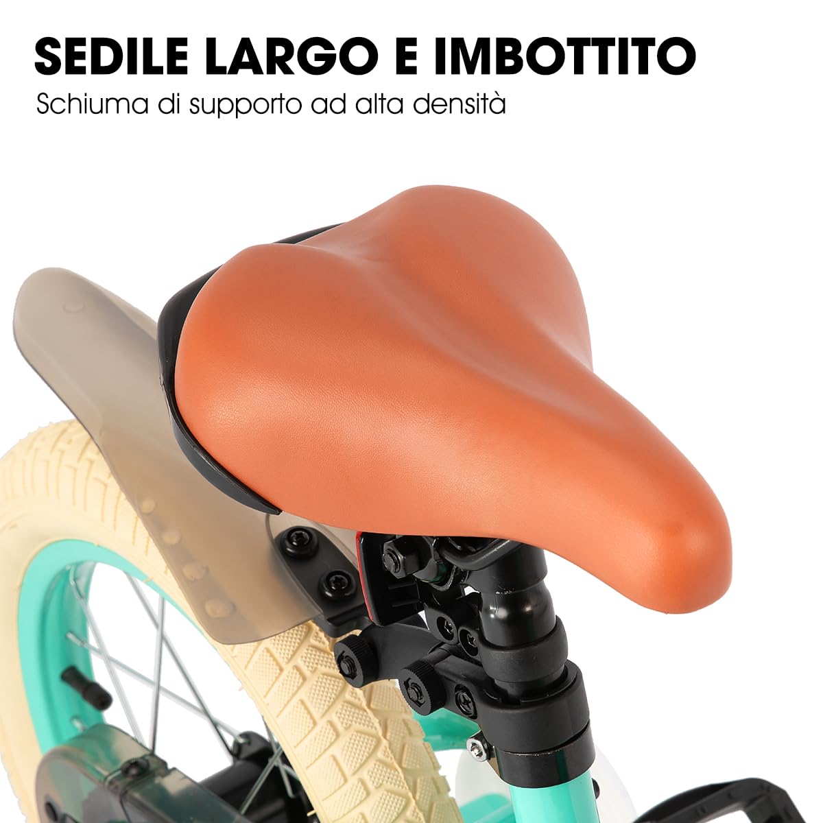 HILAND Spark Bicicletta Bambina 14/16/18 Pollici 3–9 Anni, Bicicletta Stile Vintage con Ruota di Supporto,con Cestino, Freno a Mano e Freno a Pedale, Rosa/Verde
