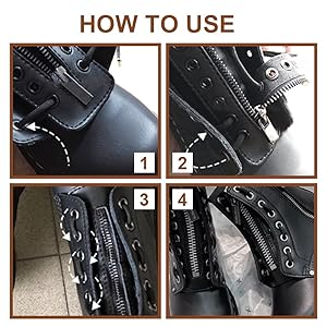 Amazon.com: PH PandaHall 4Pcs No Tie Leather Boot Zipper