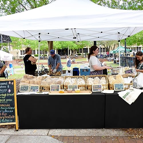 Nasitos 2 Pack Black Tablecloth 6 Foot-Open Back Fitted Tablecloth Rectangle Table, Washable Fabric Trade Show Table Cover for Craft Show, Display, Parties, Wedding, Events - Image 3