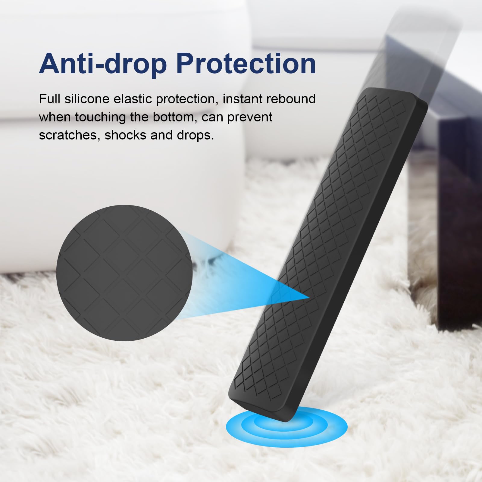 TERRIFI Silicone Case for XIAOMI MI Box S, Silicone Protective Case for Xiaomi Mi TV Box S (2nd Gen) Remote, 2nd Gen Stick Remote Control Anti Slip Silicone Protective Skin Cover with Lanyard (Black)