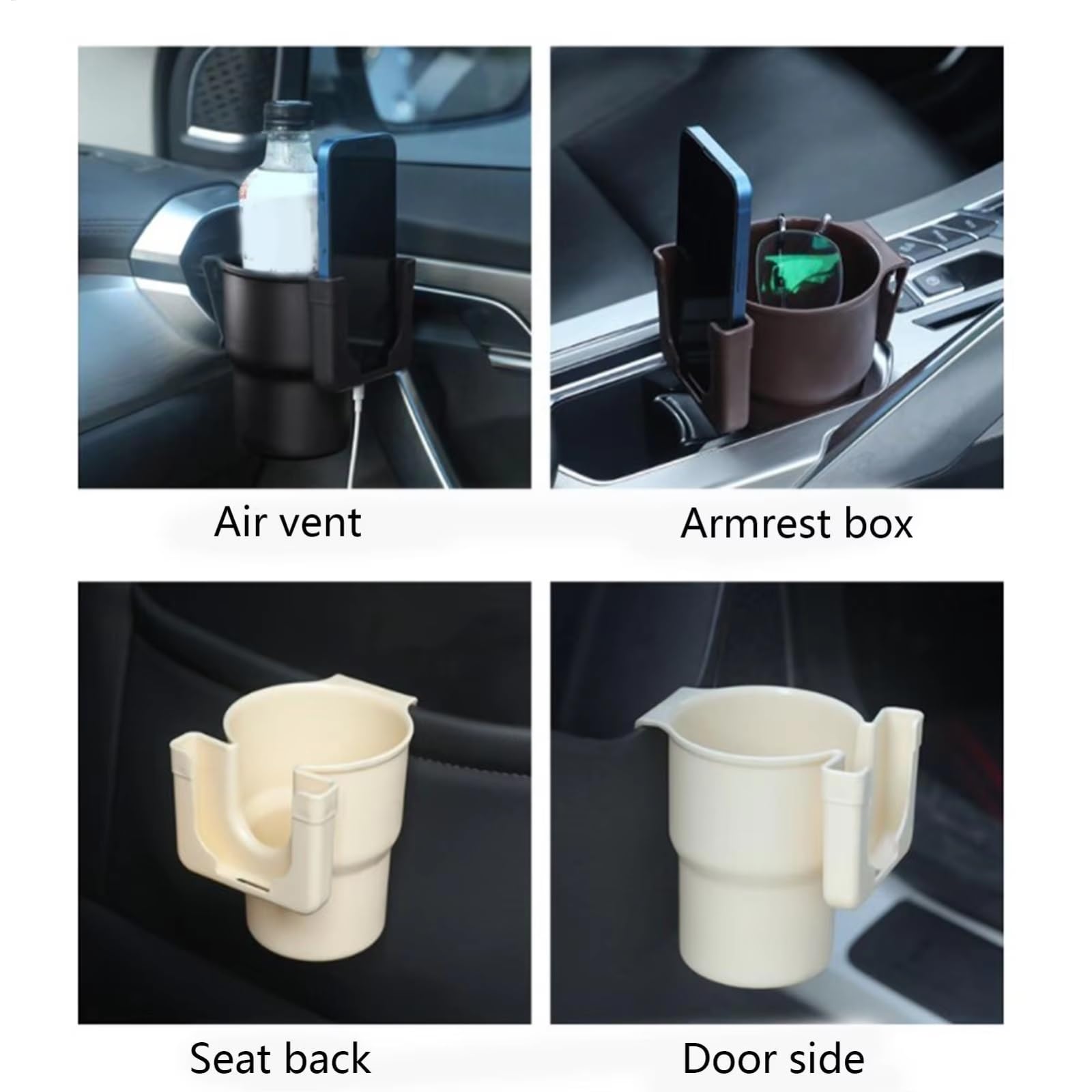Becherhalter Auto Getränkehalter Multi Auto Konsole Lüftung | Air Vent Organizer Extender für Road Trip Camping Pendeln Outdoor-Reisen(Beige)