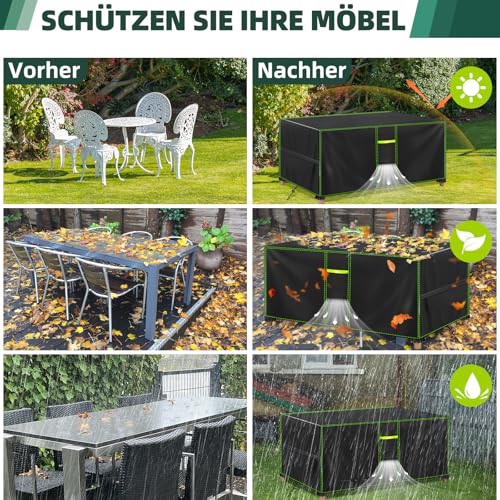 Housse pour meubles de jardin 270x180x89 cm bâche de protection rectangulaire - 8