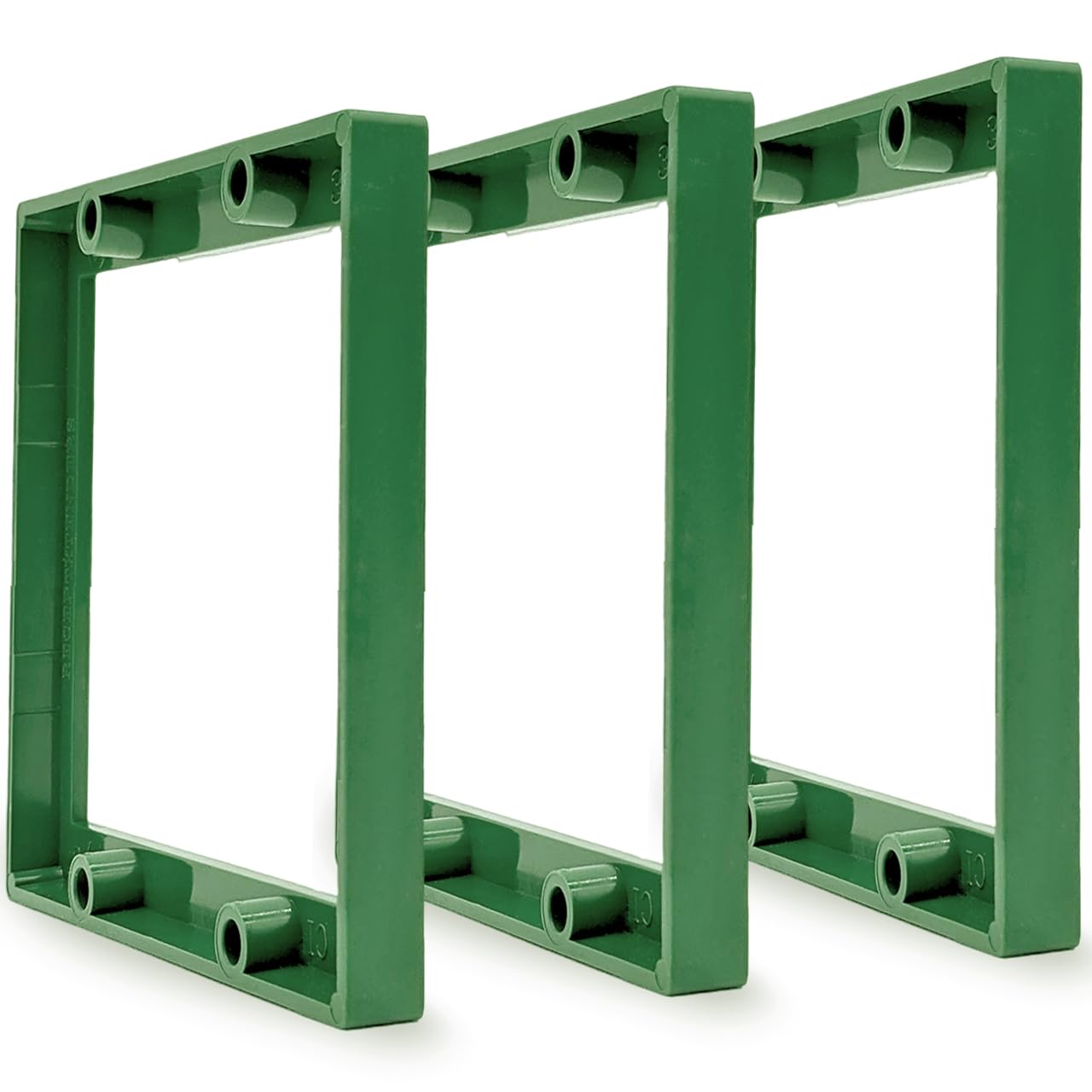 3/8" Double Gang Receptacle Outlet Box Extender - UL Listed - Electrical Outlet Extender for Electrical Box and Electrical Outlet Switches - Green (Pack of 3)