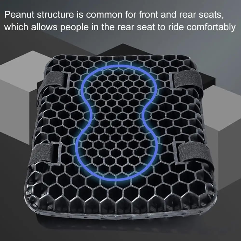 NEWFUN Cojín Universal Plegable de Gel para Asiento de Motocicleta, Descompresivo y Transpirable con Absorción de Impactos