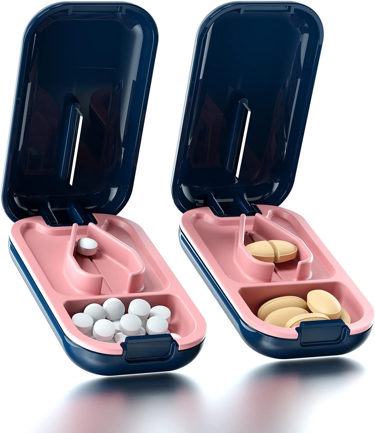 DUBSTAR 2Pack Pill Cutter, Pill Splitter Pill Cutter for