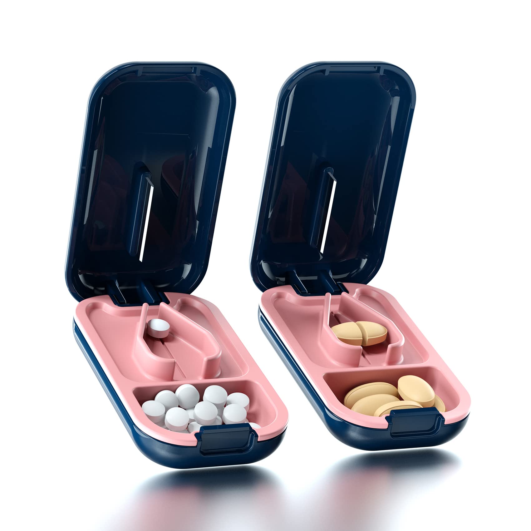 DUBSTAR Pill Cutter Splitter for Small and Tiny Large Pills Blue ＆ Blue