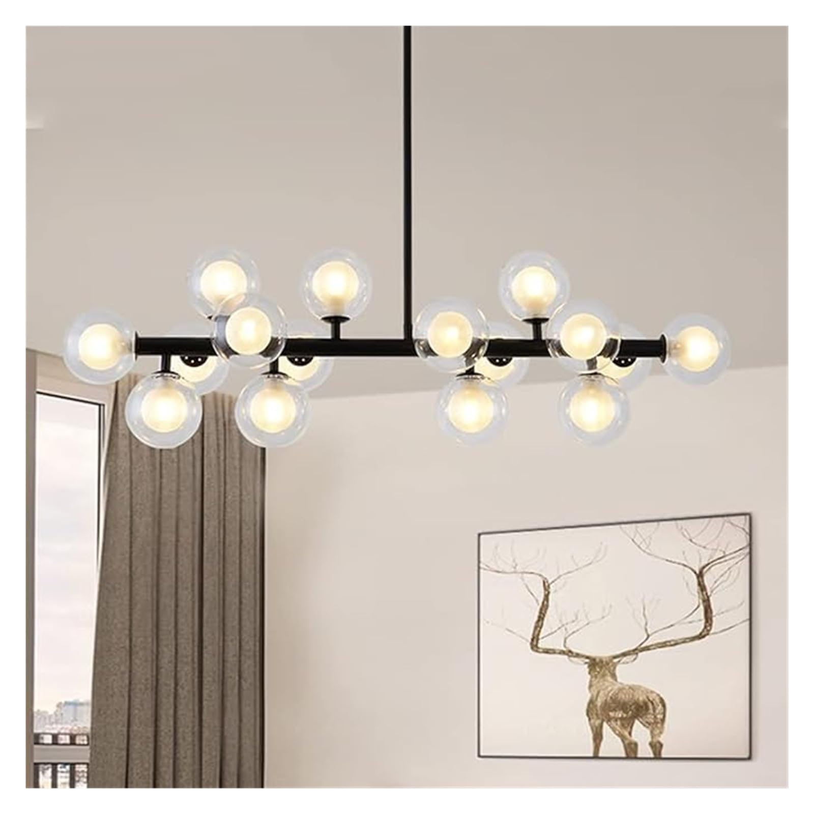 Lampa sufitowa wisząca Złota Duże lampy wiszące 16-punktowa kula ziemska Molekularna lampa wisząca sufitowa Nowoczesny Do salonu Jadalnia Dom wiejski (przezroczysty