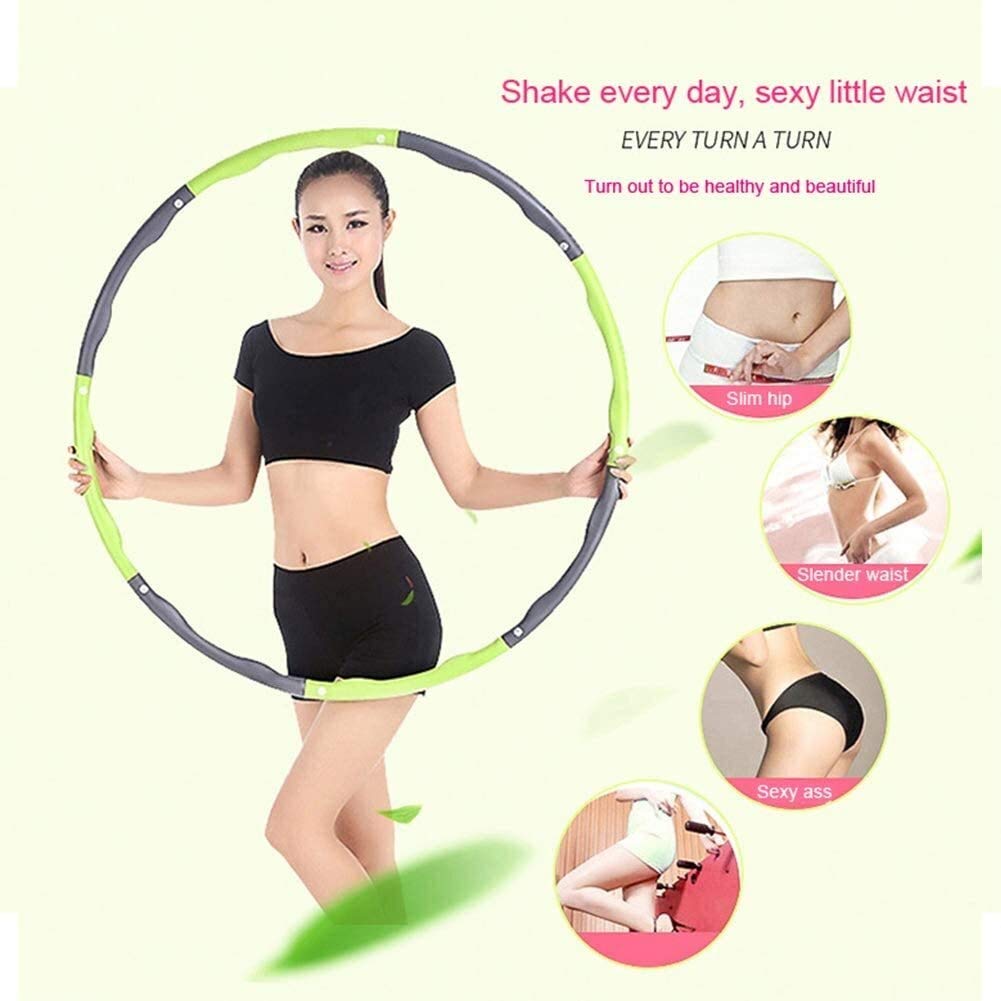 Cerchio di fitness Massaggio sportivo Hula Hoops for adulti e adolescenti, 7 pz Tubi ponderata Hula Hoop for adulti, staccabile Hoola Hoops for la perdita della vita Trainer vita sottile peso Fitness