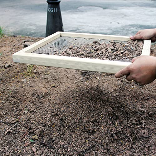 Ctsc Soil Sifter For Garden, Compost Sifter, Garden Sieve, Wood Dirt Sifter, Rock Sifter With Stainless Steel Welded Wire Mesh(1/4") #TOP6