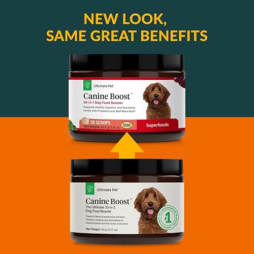 Miniatura 6 de Ultimate Pet Nutrition Canine Boost, 33 en 1, alimento natural sin granos para perros, con vitaminas, aminoácidos, probióticos y enzimas digestivas