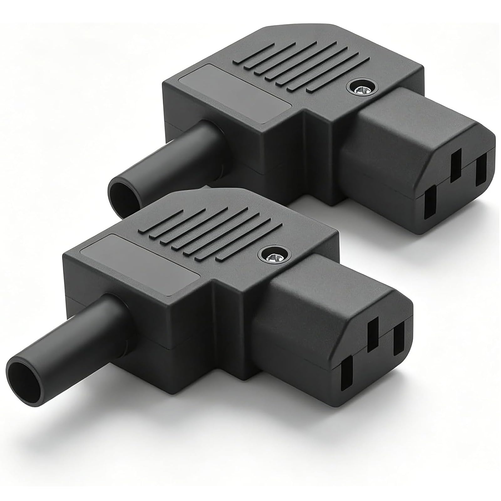 2PCS IEC C13 Right Angle Plug, 90 Degree Rewirable Power Connector, 250V 10A IEC C13 Female Plug Adapter, DIY Wiring Mains Connector for PC, Monitor, Printer, UPS, Server Cabinet