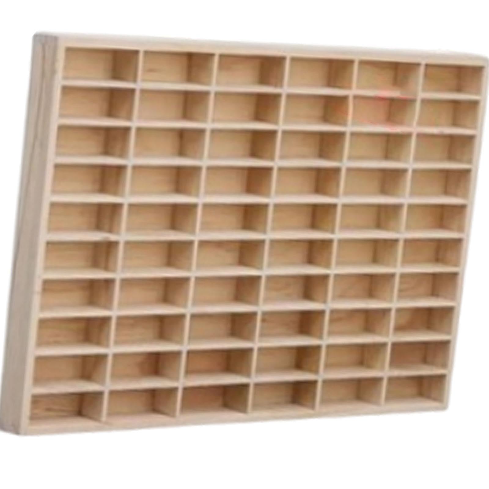 Vetrina Per Miniature Auto 60 Scomparti In Legno,Senza coperchio