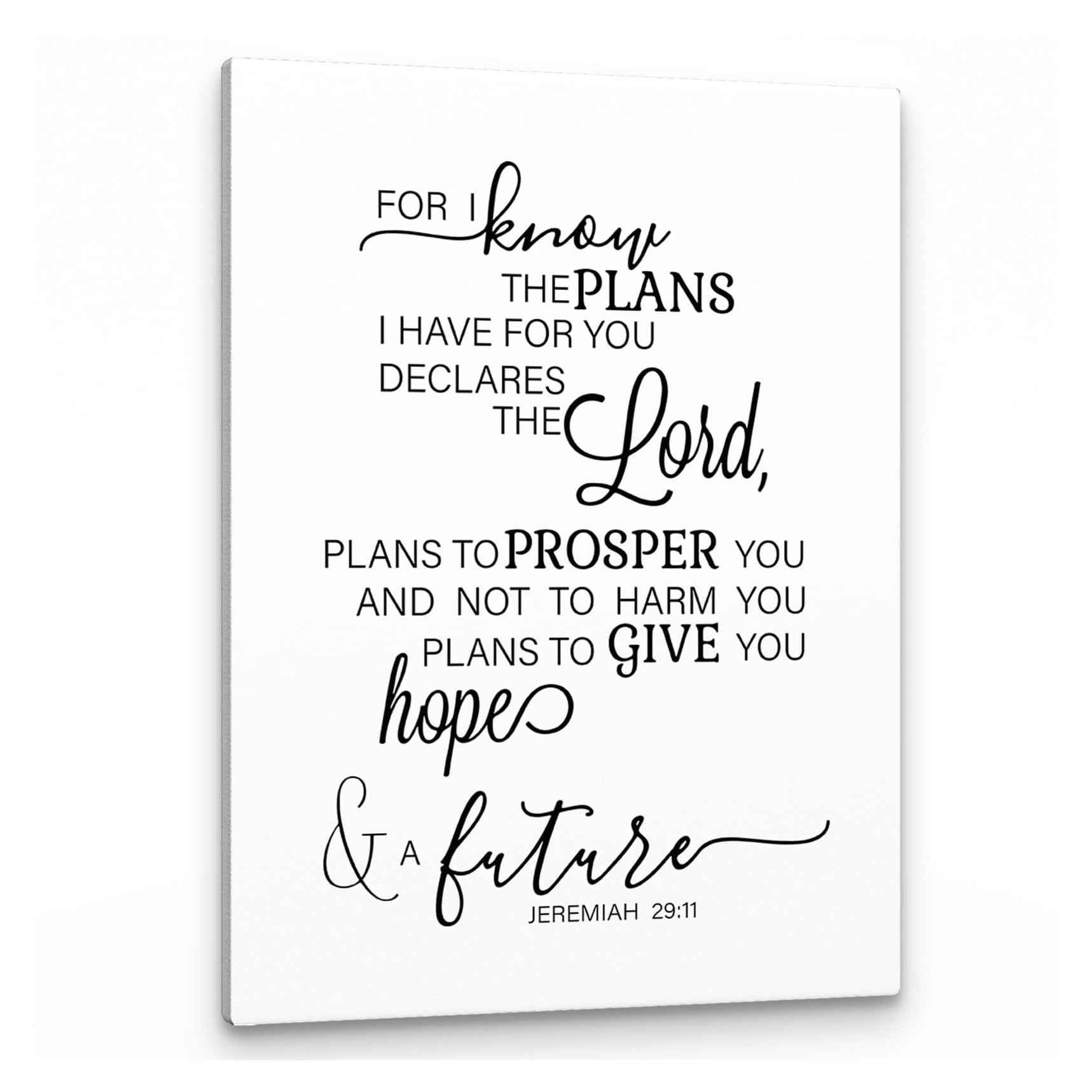 RNUMLIGH For I Know The Plans Wall-Art - Jeremiah 29:11 Bible Verse, Inspirational Christian Decor for Home or Office(Framed,16x24inch(40x60cm))