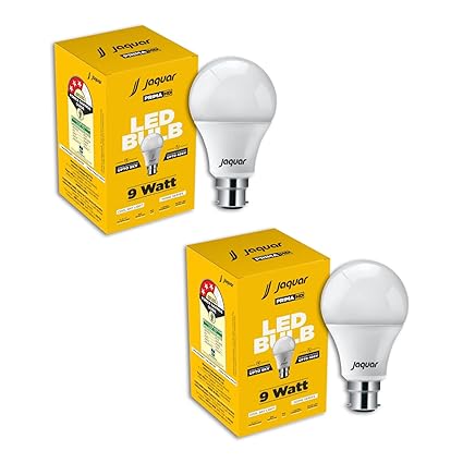 Jaquar Prima 9W B22 LED Bulb | 9 Watt Cool White B22 Base LED Bulb (Pack of 2)