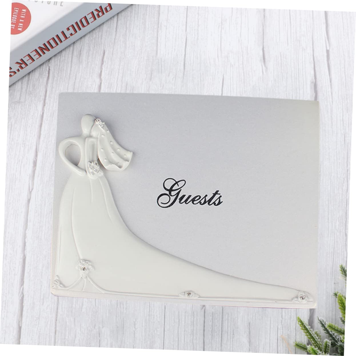 PRETYZOOM Vintage Gästebuch für Hochzeit aus Papier in Weiß Romantisches Hochzeitsbuch als Besonderes Geschenk zur Verlobungs und Jubiläumsfeier