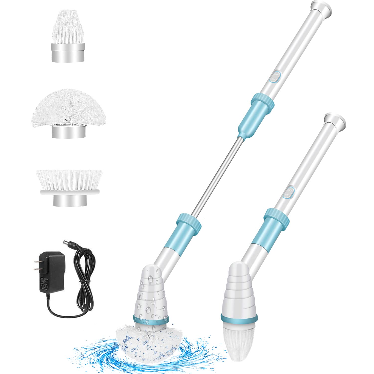 Upgraded Electric Spin Scrubber,360 Cordless Power Scrubber, Power Floor Scrubber Bathroom Surface Cleaner 3 Replaceable Bathroom Scrubber Cleaning Brush Heads for Tub, Sink,Kitchen,Floor