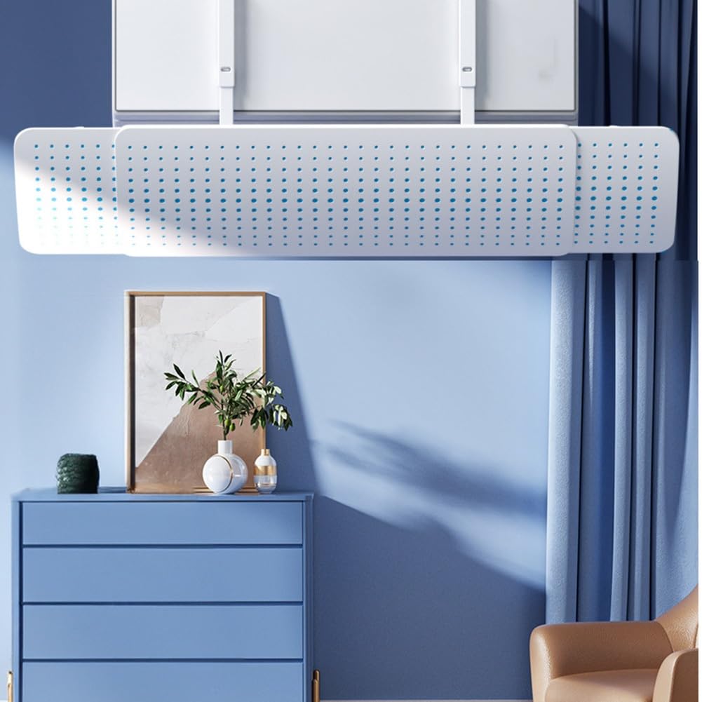 Condizionatore Deflettore di Ventilazione Aria Retrattile | Anti-soffio Diretto, Regolabile Paravento Climatizzatore Universale, Filtro in Cotone, Ruotabile a 180°