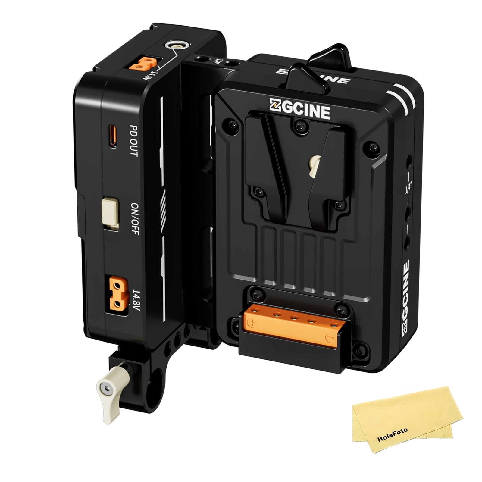 ZGCINE Vm-Hs2 Plaque De Batterie À Double Montage Micro V Remplaçable À Chaud/Aileron De Requin, Sortie De Support LM 2 Pin(14.8V/6A), D-Tap(14.8V/10A), USB-C(5V,9V,12V,15V/3A 20V/5A), BP (18V/10A)