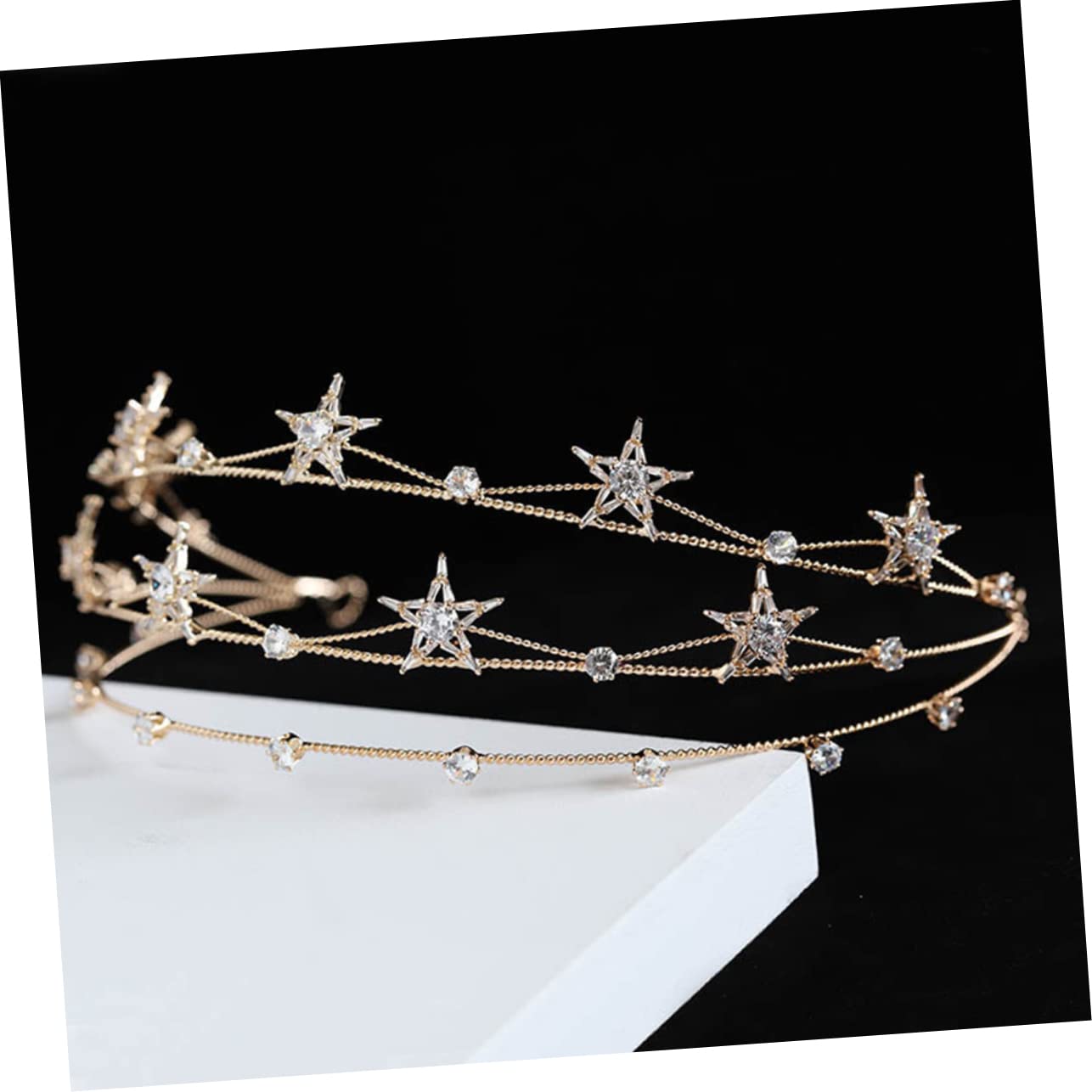 MAGICLULU 3 Piezas Diadema pentagrama para novias novia diadema diamantes imitación las mujeres Diadema con diamantes imitación tiara tocado mujer para boda