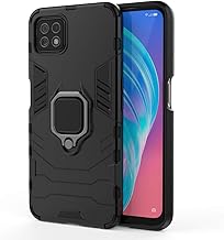 TANYO Funda para OPPO A73 5G, Carcasa TPU/PC Hybrid Case con 360° Soporte, Robusta Silicona Estuche, Antigolpes Cover Caso Negro