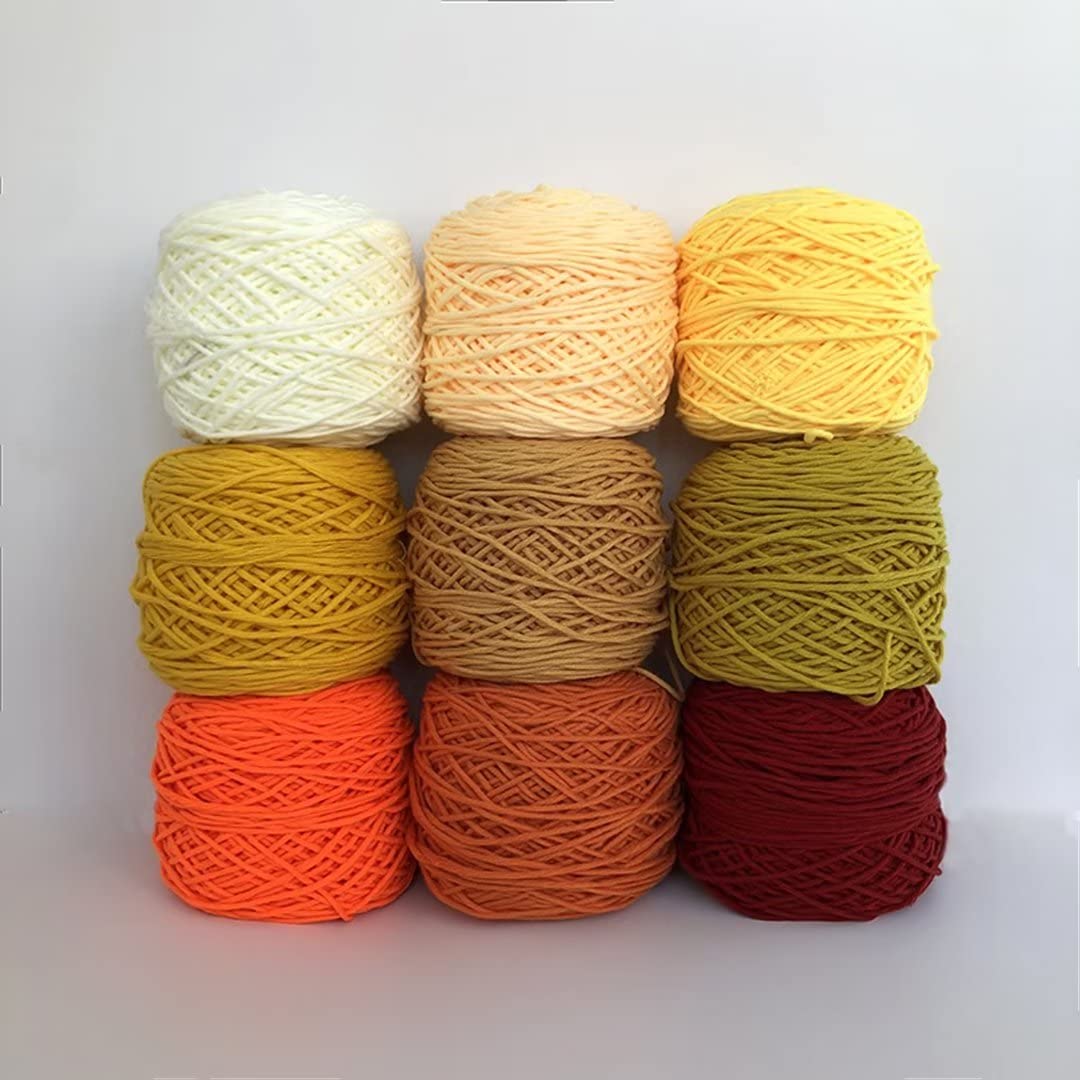 Farbiges Strickgarn, Tufting- und Häkelgarn, Acryl-Polyester-Baumwoll-Mischgewebe, 100 g/200 g Rollen, 8 Stränge, mehrfarbig(12 Rolls-blue,100g/roll)