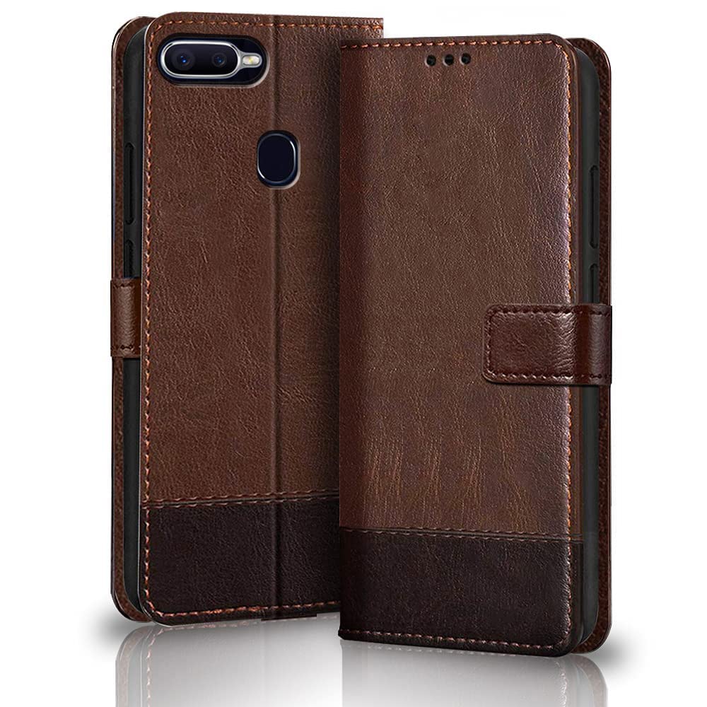 TheGiftKart Flip Back Cover Case for Oppo F9 / F9 Pro/Realme 2 Pro/Realme U1 | Inbuilt Stand & Pockets | Dual-Color Leather Finish Flip for Oppo F9 / F9 Pro/Realme 2 Pro / U1 (Brown & Coffee) (B0BSTV9LXY) Amazon Price History, Amazon Price Tracker
