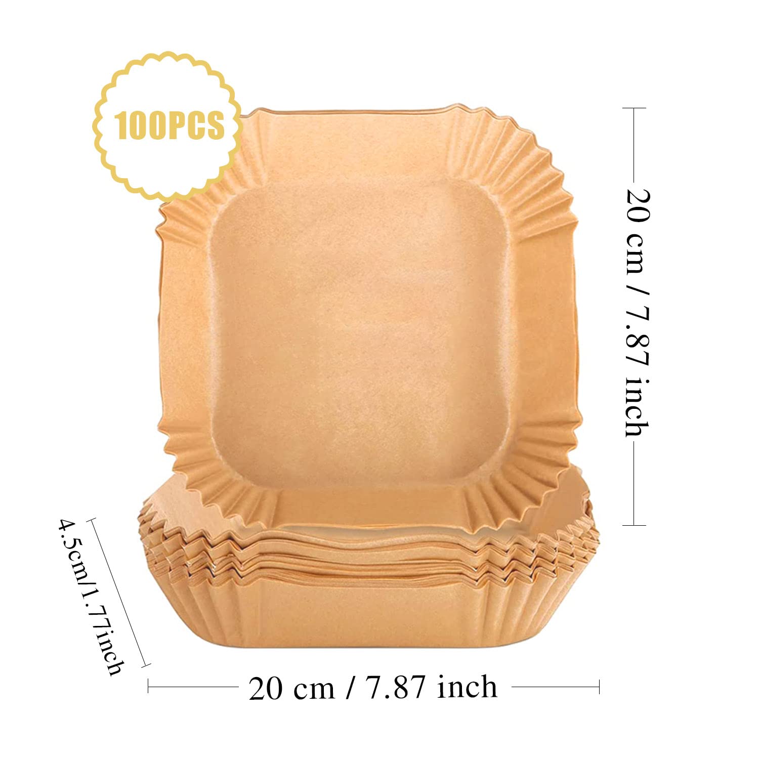 Flexzion Fogli Di Carta Perforata Per Friggitrice Ad Aria (19 Cm, 100 Pz) + Pennello: Niente Più Pulizie, Solo Croccantezza! - 3