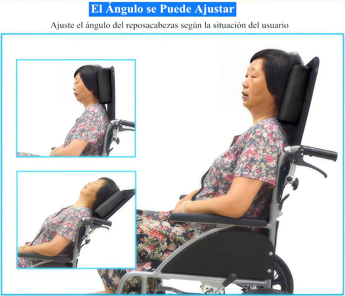 Respaldo del Reposacabezas De La Silla De Ruedas,Soporte para La Cabeza Cómodo Asiento Almohada Acolchada Ajustable para Adultos Accesorios para Sillas De Ruedas Universales