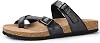 mysoft Womens Cork Footbed Sandals Double Adjustable Buckle Slide Sandals Slip On Walking Summer Shoes