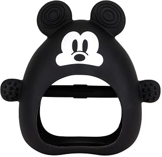Bumkins Disney Mickey Mouse Silicone Teething Mitt - Undroppable Freezer Teether for Baby Gum Relief, 3 Months+