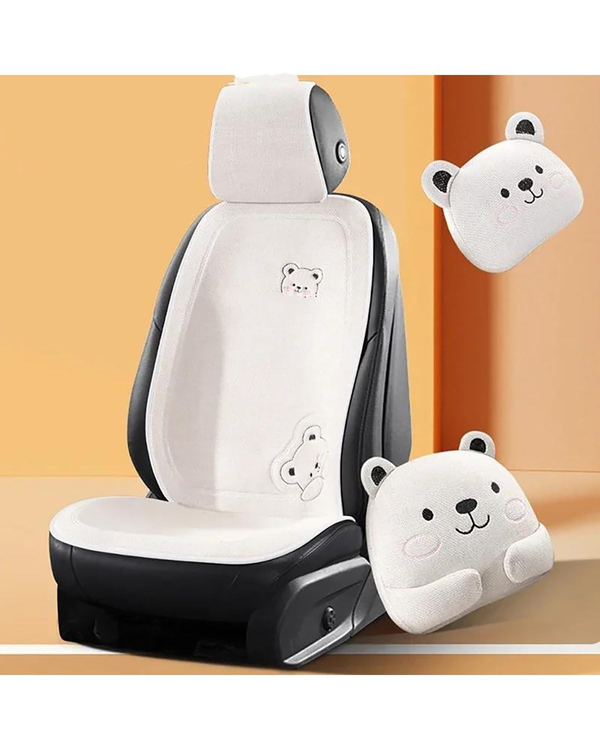 Cuscino Per Seggiolino Auto A Forma Di Cartone Animato Lino Traspirante Antipolvere Coprisedile Per Accessori Interni Universali Cuscino Sedile Auto(1 x Backrest D)