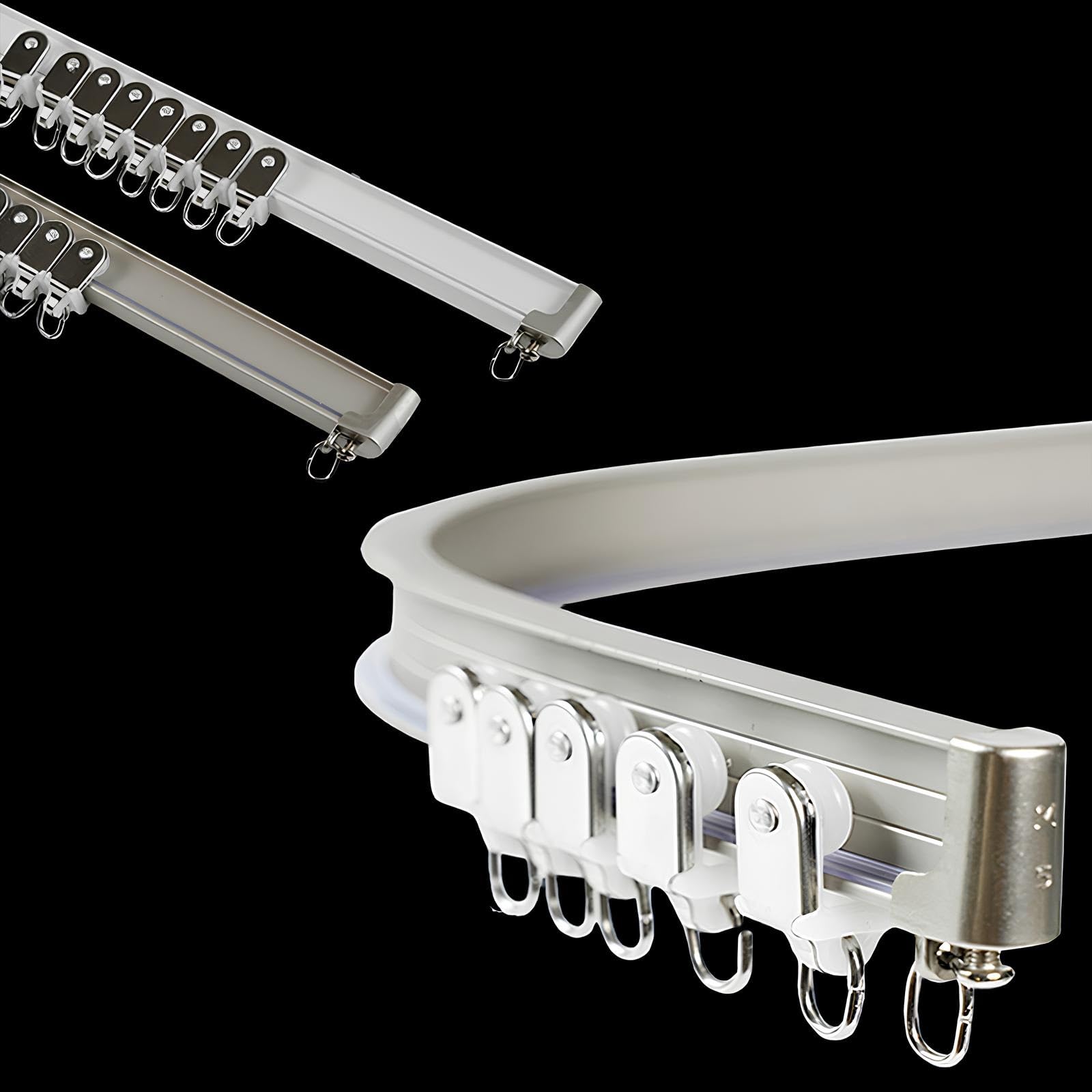 Tringle à rideaux silencieuse pliable et rail de rideau flexible de 270 cm