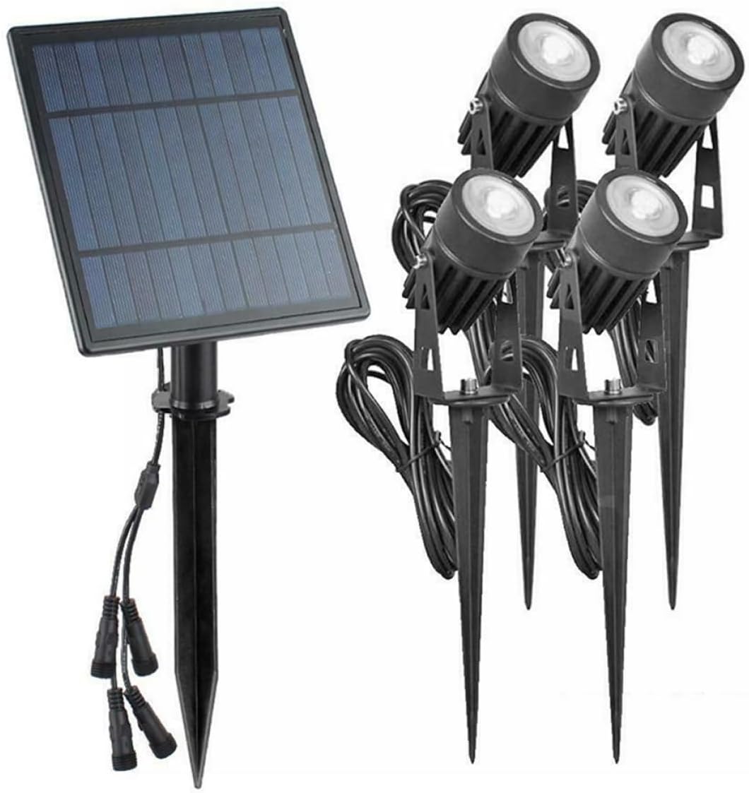 POPETPOP Solar LED Lawn Light for Outdoor Use Waterproof Landscape Plug-in Lighting 6W Warm White Garden Decoration