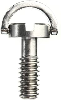 Parafuso de montagem para câmera, 6 peças de eixo longo de aço de cabeça plana eixo D anel D parafuso adaptador de parafusos de montagem de 0,6 cm de 1/4 polegada 1/4" placa de liberação rápida câmera slot de cabeça plana para tripé de câmera monopé