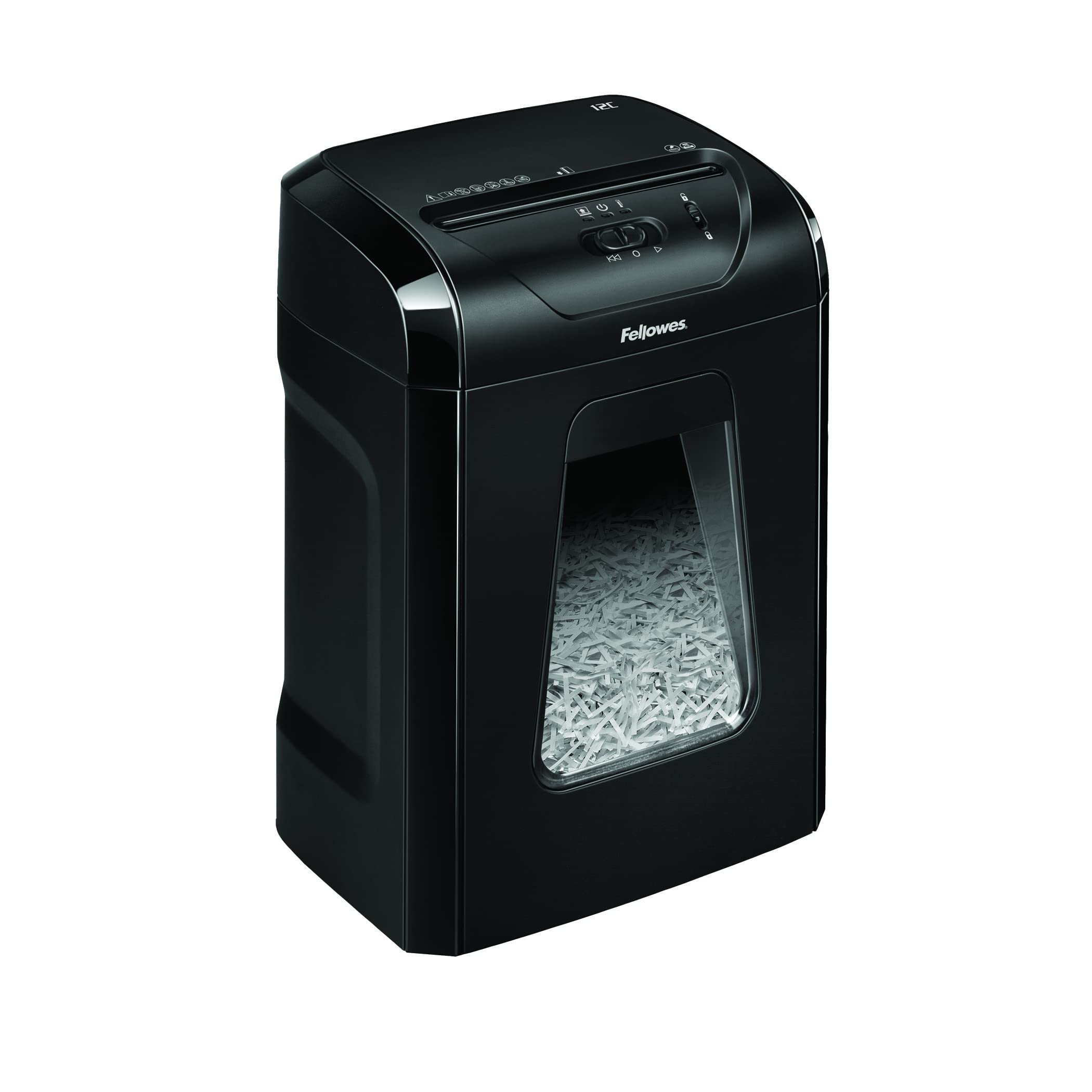 Fellowes 43859732326 Niszczarka do Dokumentów, Czarny, 19 l, kdo 12 Arkuszy