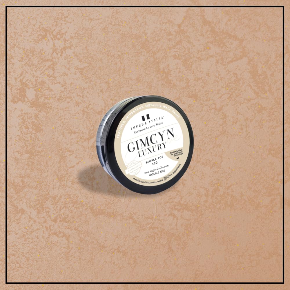 Gimcyn Luxury - Textured, Iridescent, Metallic Wall Paint Sample Pot. Includes 50g of Paint - Covers 0.25SQM - In Colour ROSE GOLD.