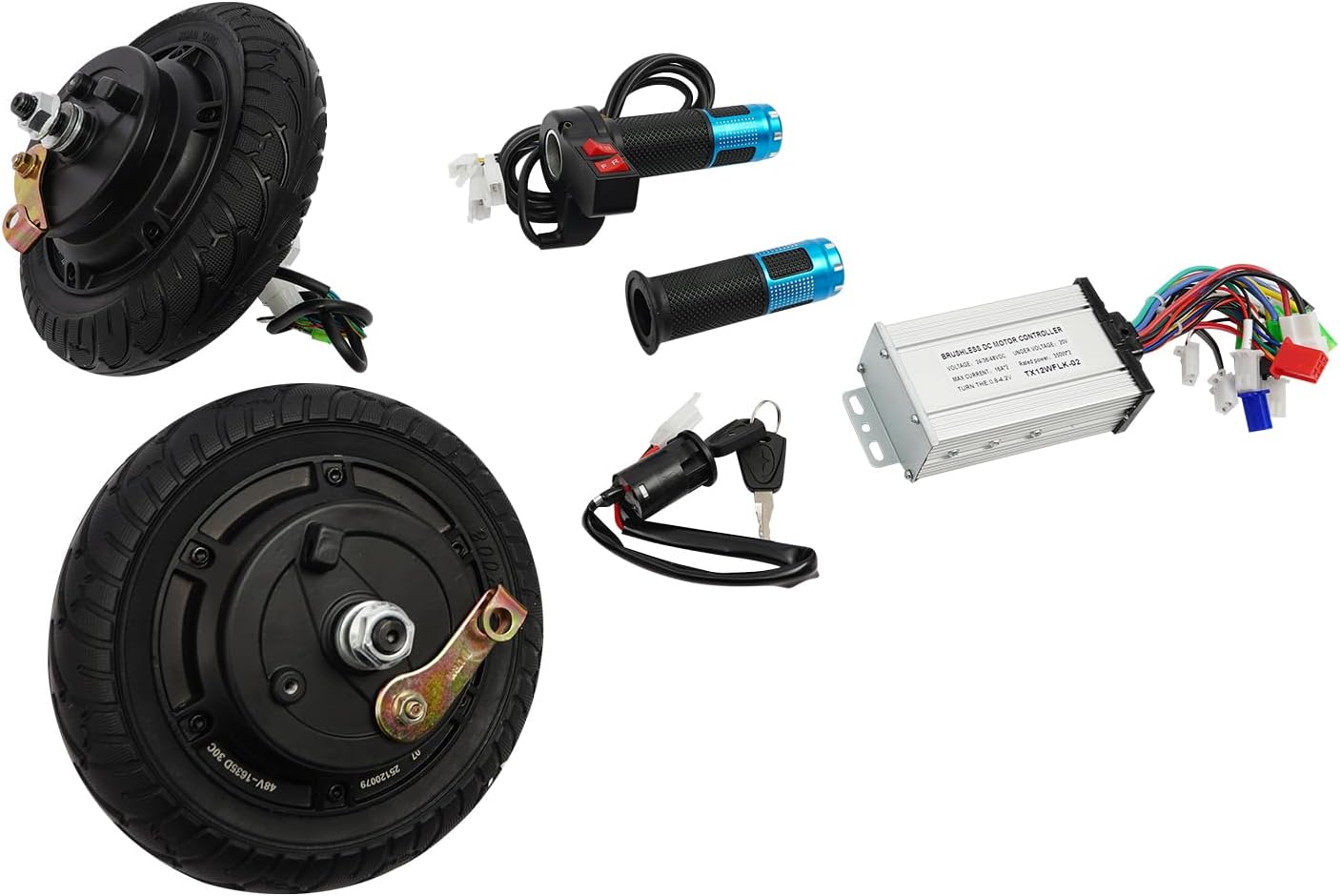 8" Scooter Hub Motor 48V 350W Dual Drive Wheel Motor,Brushless Hub Motor with Tires,Electric Scooter Wheel Hub Motor (48V Dual Drive)