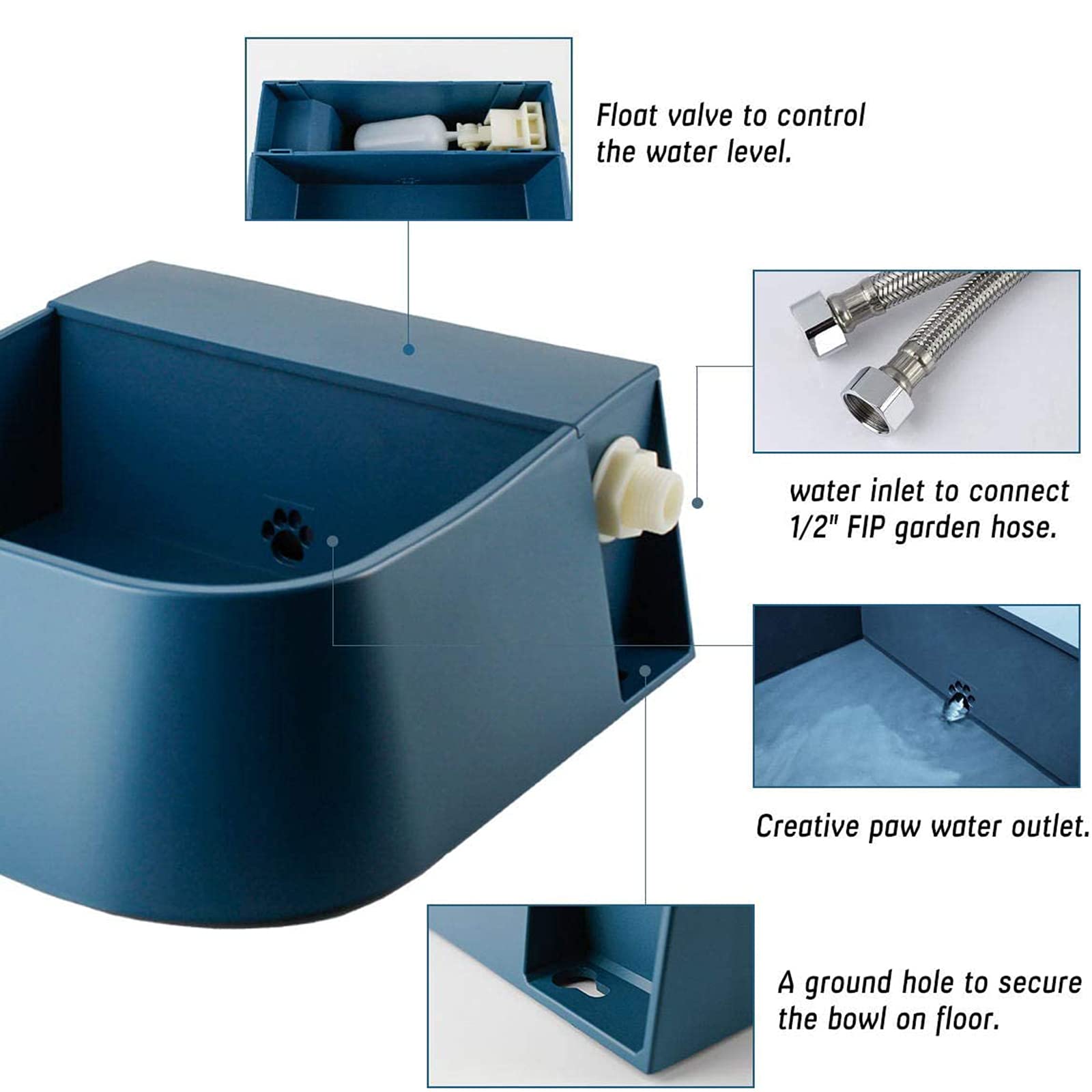 Bebedero Perros Grandes,Boyas para Bebederos,Comedero Gallinas Automatico,Suministro de Agua Ilimitado,para Perros, Gatos, Gallinas, Patos, Caballos, Ovejas,2L