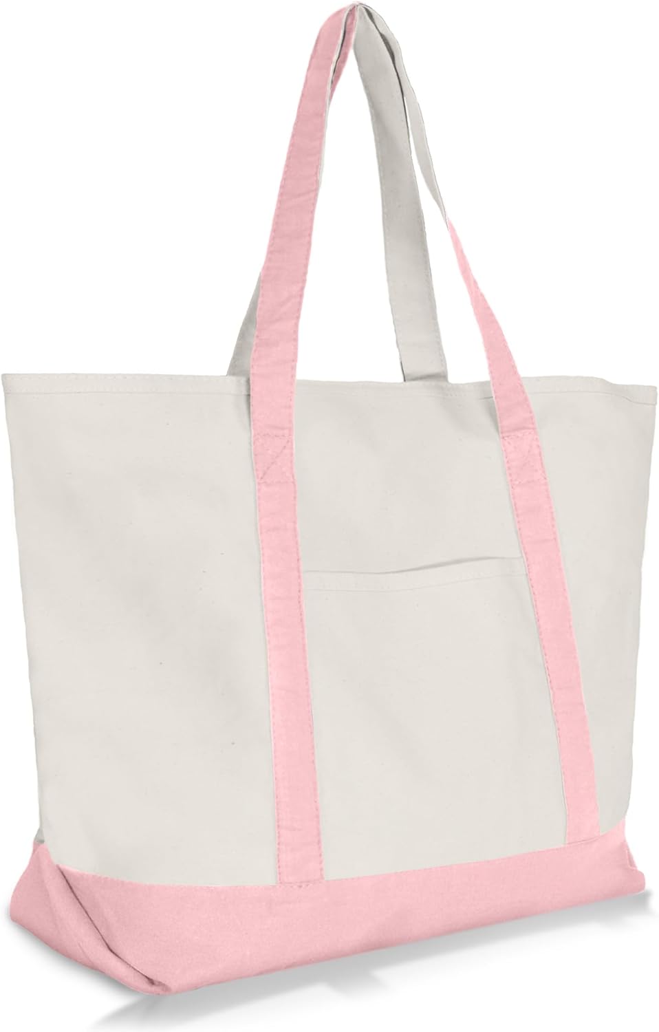 DALIX 22" Heavy Duty Cotton Canvas Tote Bag (Zippered)